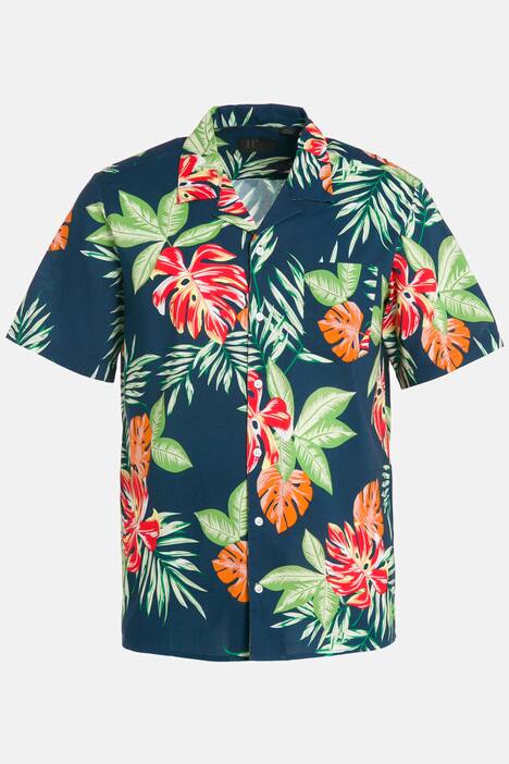 Chemise à manches courtes et col cubain, imprimé floral - coupe Modern Basic Fit