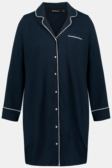 Camicia da notte con look da pigiama, colletto da camicia e maniche lunghe