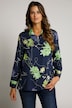 Blusa con lyocell, colletto alto, zip e maniche lunghe