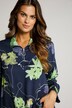 Blusa con lyocell, colletto alto, zip e maniche lunghe