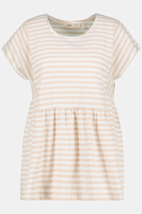 T-shirt, rayures, ligne A, col rond, manches courtes