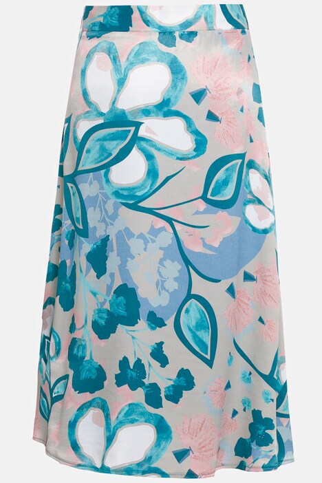 Rock Identity, ausgestellter Saum, floraler Print, hochwertige Viskose