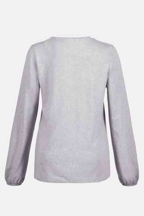 Langarm-Shirt Identity, Rundhals, Strass-Statement, hochwertige Viskose