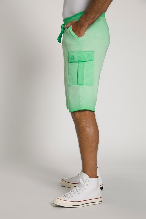 Pantaloni corti sportivi con tasche cargo e tintura a freddo