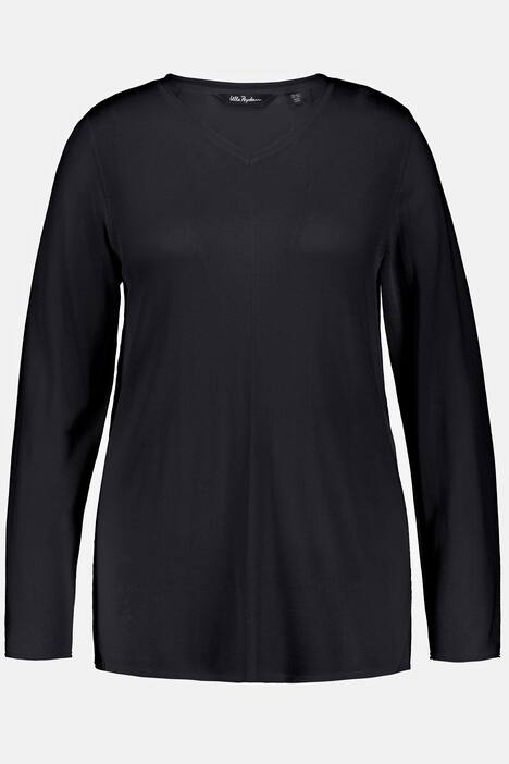 pullover, siernaad, V-hals, lange mouwen