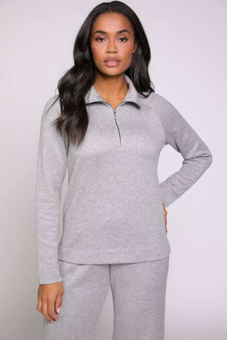 Sweatshirt Identity, Stehkragen, Zipper, Langarm, hochwertige Viskose