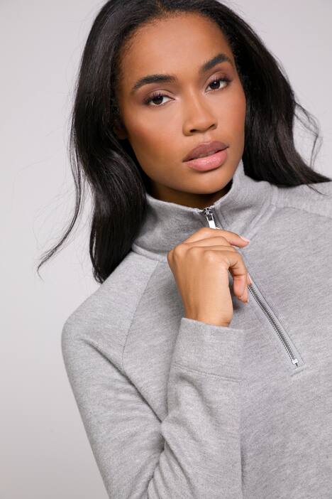 Sweatshirt Identity, Stehkragen, Zipper, Langarm, hochwertige Viskose
