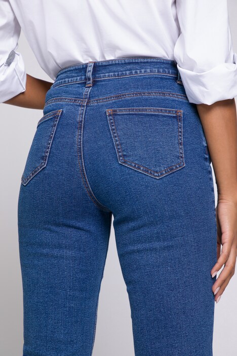 Mom-Jeans, 5-Pocket-Schnitt, Fransensaum