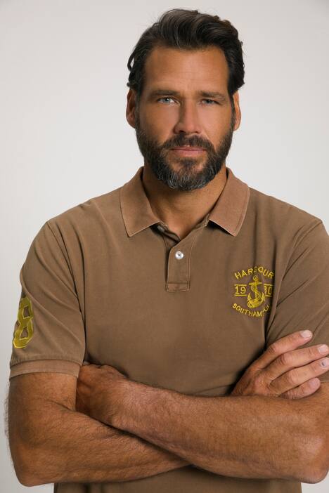 Polo, media manga, piqué, insignias, hasta 8 XL