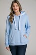 Felpa con cappuccio, fascia con scritte e maniche lunghe