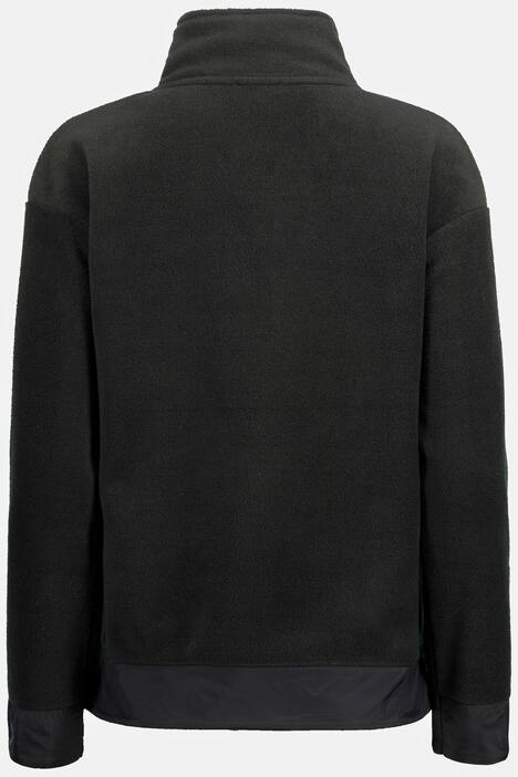 Fleece-Sweatshirt, Stehkragen, Langarm, Taft-Saum, pflegeleicht