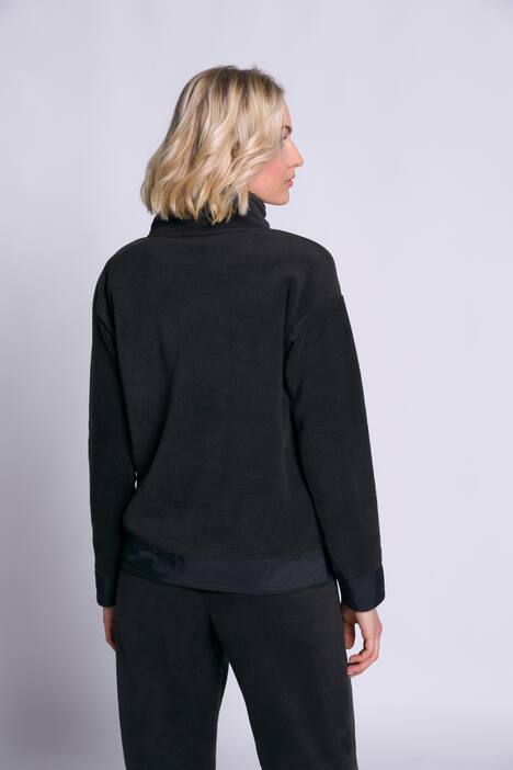 Fleece-Sweatshirt, Stehkragen, Langarm, Taft-Saum, pflegeleicht