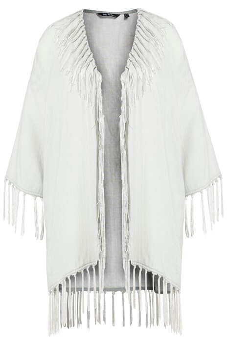 Halenkové kimono, třásně, oversize, 3/4 rukávy
