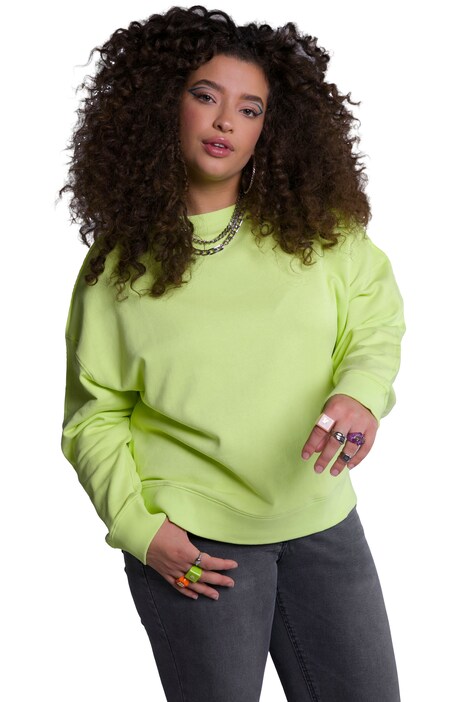 Neonová mikina, oversize, kulatý výstřih, dlouhé rukávy
