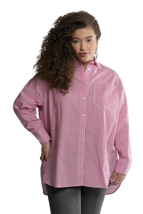 Pruhovaná halenka, oversize, límeček, dlouhé rukávy