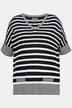 Pullover a righe dal taglio oversize con scollo a V e mezze maniche