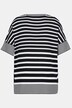 Pullover a righe dal taglio oversize con scollo a V e mezze maniche