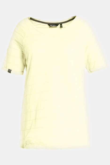 Textured Stripe V-Neck Raglan Sleeve Tee