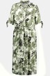 Robe midi, Toile de Jouy, col chemise, lin mélangé