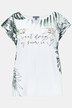T-shirt, bladeren, oversized, boothals, korte mouwen