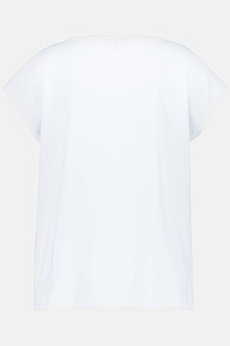 T-shirt, bladeren, oversized, boothals, korte mouwen
