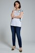 T-shirt, bladeren, oversized, boothals, korte mouwen