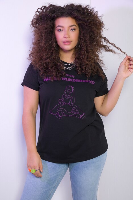 T-shirt, Oversized, col rond, manches courtes, Alice au pays des merveilles