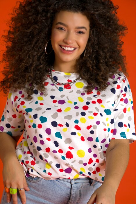 T-shirt, oversize, rund hals, halværmer, grafisk print