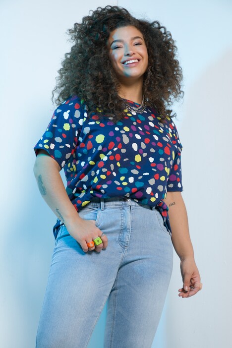 shirt, oversized fit, ronde hals, korte mouwen, grafische print