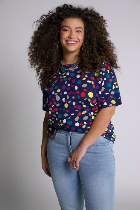 shirt, oversized fit, ronde hals, korte mouwen, grafische print