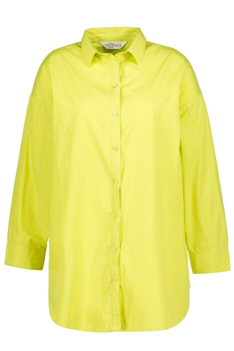 Košilová halenka, oversize, límeček, dlouhé rukávy