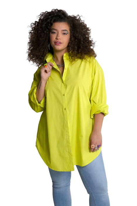 Košilová halenka, oversize, límeček, dlouhé rukávy