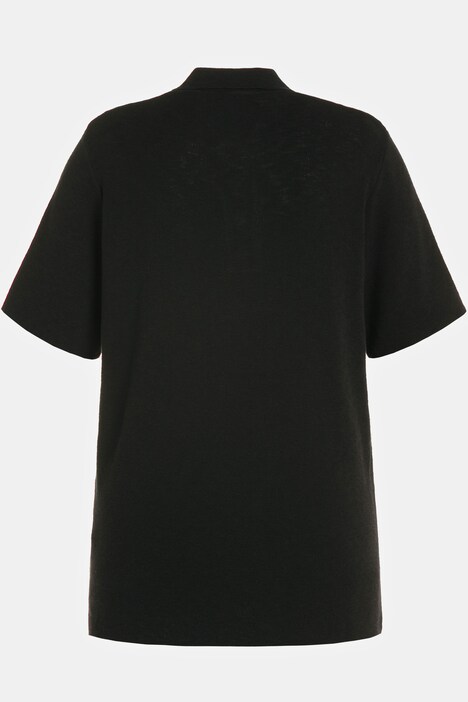 Polo de punto, estructura, cuello de polo, manga al codo