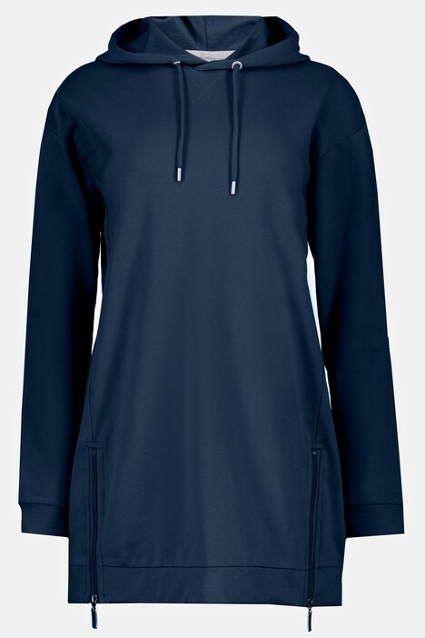 Longsweater, Kapuzenshirt, Langarm, Saum-Reißverschluss