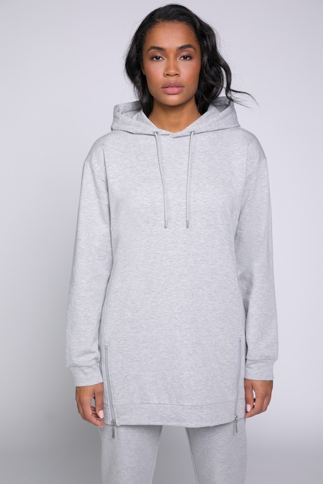 Longsweater, Kapuzenshirt, Langarm, Saum-Reißverschluss
