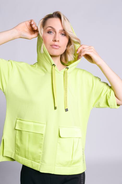 Sweatshirt, Identity, Taft-Details, Kapuze, 3/4-Arm