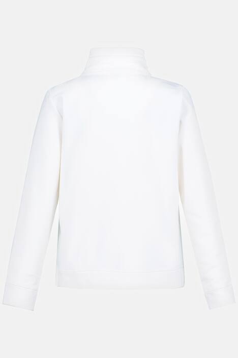 Sweatjacke, extraweich, Stehkragen, Bindeband, Zipper
