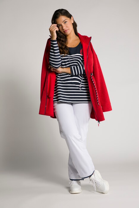 Breton Stripe Sailboat Round Neck Stretch Tee