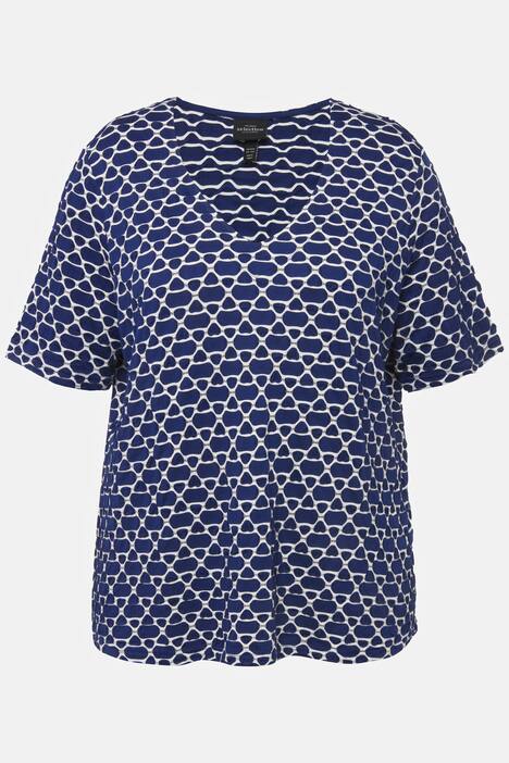 T-shirt à manches courtes et décolleté en V. Tissu texturé.