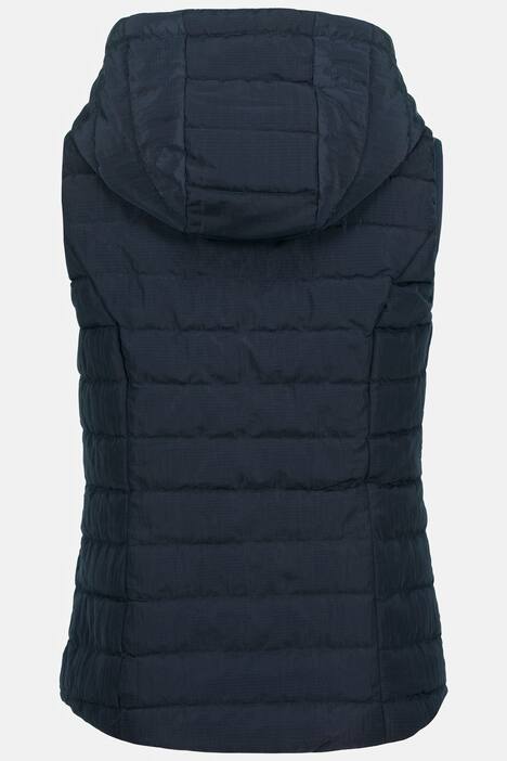 Wende-Steppweste, Kapuze, Zipper, ärmellos