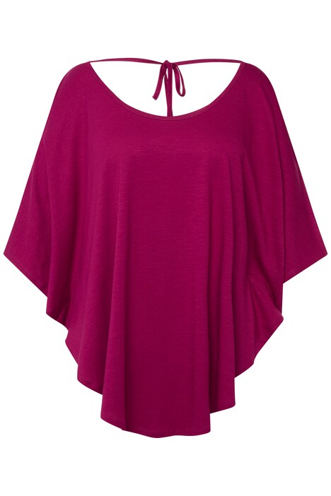 Tričko-kimono, A střih, průstřihy, kulatý výstřih, 3/4 rukávy