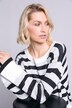 Pullover, Boxy-Form, Streifen, Stehkragen, Langarm