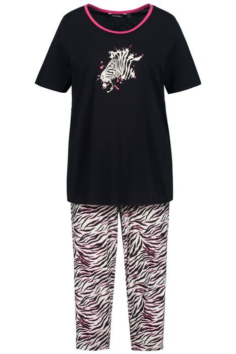 Pyžamo, zebra, kulatý výstřih, krátké rukávy