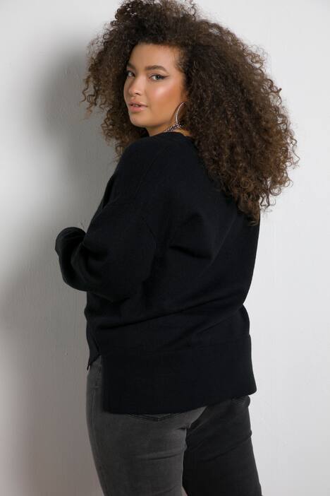 Pullover, oversized, V-Ausschnitt, Langarm