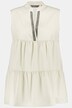 Blouse, ligne A, col montant, encolure V, sans manches