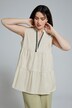 Blouse, ligne A, col montant, encolure V, sans manches