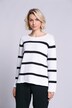 Pullover, Ringel, Oversized, Ajour, Rundhals, Langarm