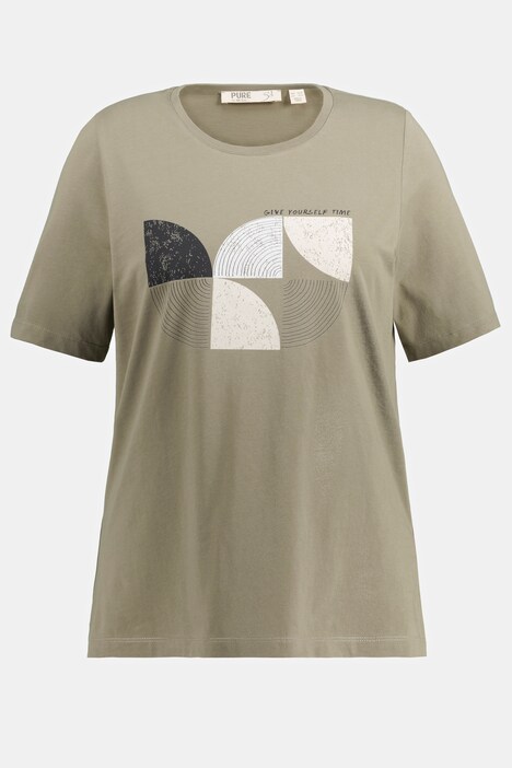 T-shirt, med print, rund hals, halvlange ærmer, økologisk bomuld