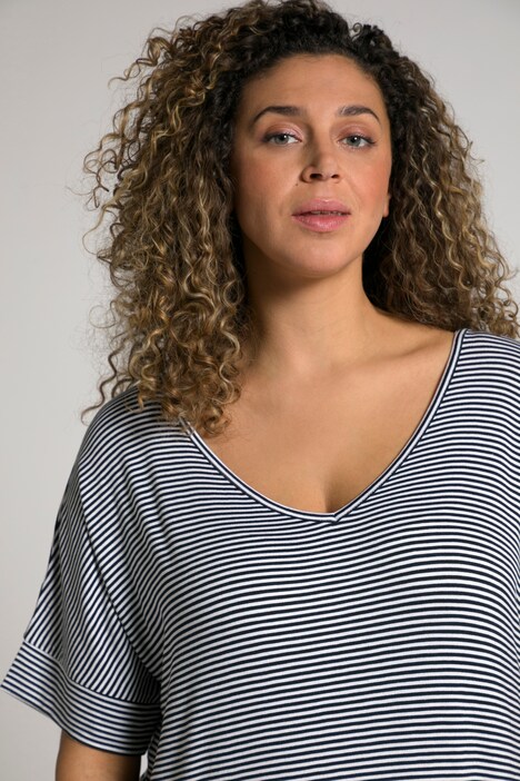 Thin Stripe Back Detail Stretch Knit Dress