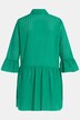 Eyelet Embroidered Button Front Ruffle Hem Shirt